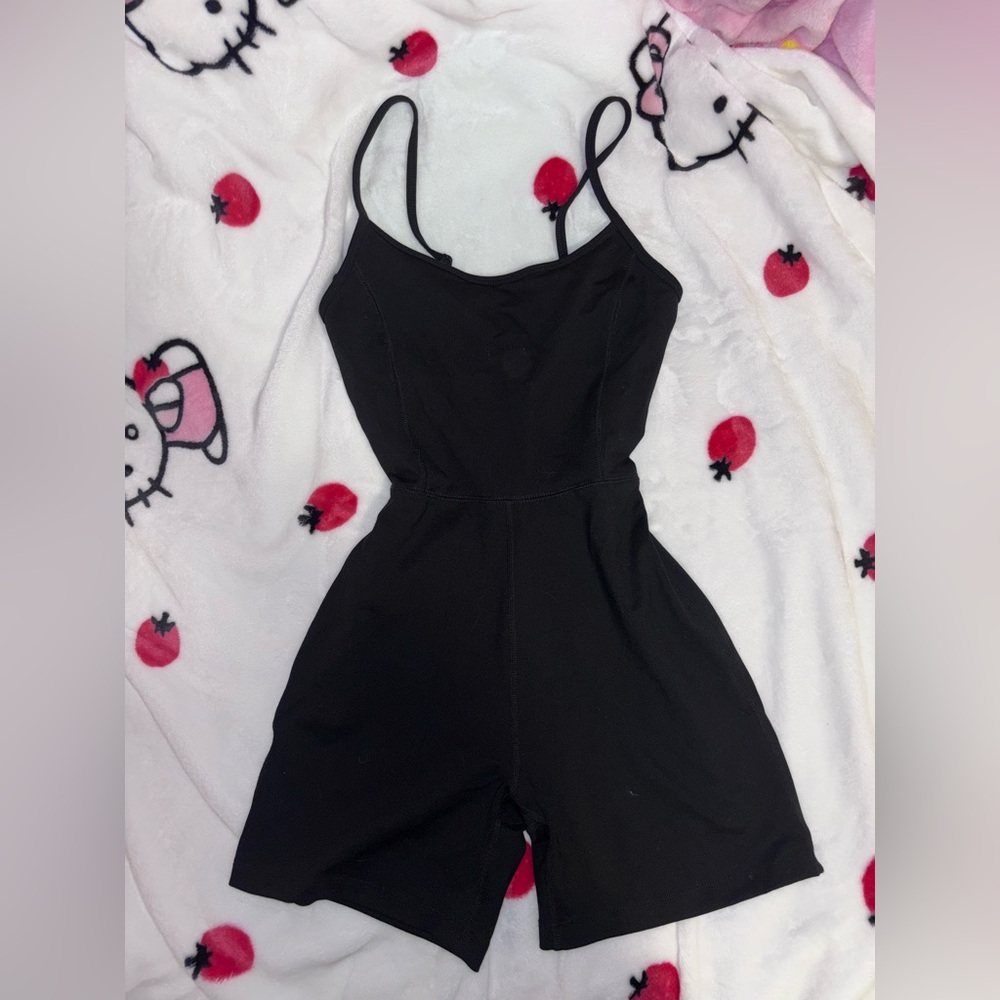 Garage Black One Piece Romper with Spaghetti Straps